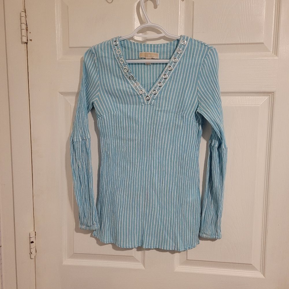 ‎Michael Kors  Turquoise striped top